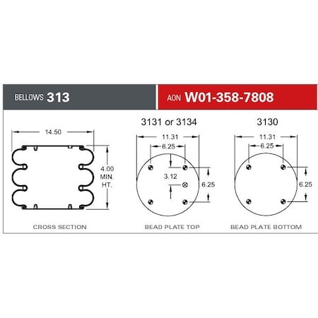 Firestone 313C 4X3/8BN 1/4OFF 4BN, W013587808 W013587808